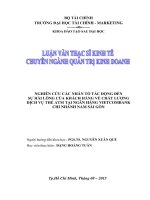 Nghiên cứu các nhân tố tác động đến sự hài lòng của khách hàng về chất lượng dịch vụ thẻ ATM tại ngân hàng vietcombank chi nhánh nam sài gòn 