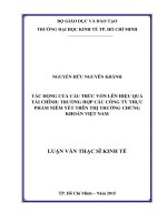 Tác động của cấu trúc vốn lên hiệu quả tài chính trường hợp các công ty niêm yết trên thị trường chứng khoán việt nam 