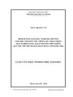 Định hướng giáo dục nghề địa phương cho học sinh dân tộc thông qua hoạt động trải nghiệm sáng tạo ở trường phổ thông dân tộc nội trú huyện đoan hùng, tỉnh phú thọ