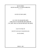 Các yếu tố ảnh hưởng đến lòng tin của người tiêu dùng đối với các siêu thị tại thành phố hồ chí minh  luận văn thạc sĩ 