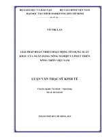 Giải pháp hoàn thiện hoạt động tín dụng xuất khẩu của ngân hàng nông nghiệp và phát triển nông thôn việt nam 