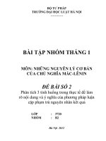 Phân tích 3 tình huống trong thực tế để làm rõ nội dung và ý nghĩa của phương pháp luận cặp phạm trù nguyên nhân kết quả