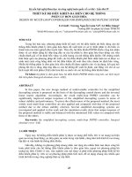 THIẾT kế bộ điều KHIỂN đa BIẾN CHO hệ THỐNG PHÂN LY đơn GIẢN hóa 