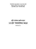 ĐỀ CƯƠNG LUẬT THƯƠNG MẠI