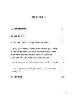 SỰ KHÁC NHAU VỀ ĐIỀU KIỆN VÀ HẬU QUẢ PHÁP LÝ CỦA VIỆC NUÔI CON NUÔI TRONG CHƯƠNG NUÔI CON NUÔI THEO LUẬT HÔN NHÂN VÀ GIA ĐÌNH NĂM 2000 VÀ LUẬT NUÔI CON NUÔI NĂM 2010