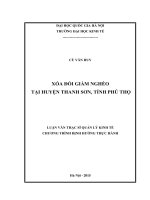 Xóa đói giảm nghèo tại huyện thanh sơn, tỉnh phú thọ