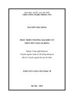 Tóm tắt luận văn thạc sĩ PHÁT TRIỂN THƯƠNG mại điện tử TRÊN nền TẢNG DI ĐỘNG 