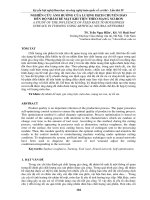 NGHIÊN cứu ẢNH HƯỞNG của LƯỢNG DỊCH CHUYỂN DAO đến độ NHÁM bề mặt KHI TIỆN THEO MẠNG nơ RON 