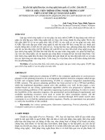 TỐI ưu hóa TIẾN TRÌNH CÔNG NGHỆ TRONG CAPP TRÊN cơ sở THUẬT TOÁN đàn KIẾN 