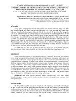 TÍNH TOÁN THIẾT kế THÔNG số đáp ỨNG về THỜI GIAN ỨNG DỤNG TRONG QUÁ TRÌNH xử LÝ ẢNH CỦA MÁY TÁCH MÀU GẠO 