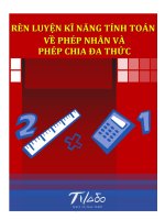 RÈN LUYỆN kĩ NĂNG TÍNH TOÁN về PHÉP NHÂN và PHÉP CHIA đa THỨC