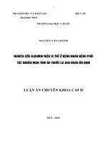Nghiên cứu albumin niệu vi thể ở bệnh nhân bệnh phổi tắc nghẽn mạn tính do thuốc lá giai đoạn ổn định
