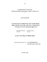 Vận dụng quan điểm Mácxít về phủ định biện chứng vào việc giữ gìn và phát huy văn hoá Tày ở Cao Bằng hiện nay