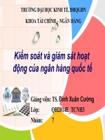 Thuyết trình kiểm soát và giám sát hoạt động của ngân hàng quốc tế 