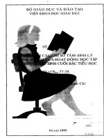 Sự biến đổi các chỉ số tâm – sinh lý do ảnh hưởng của hoạt động học tập trên lớp ở học sinh cuối cấp tiểu học