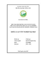 Điều tra sinh trưởng làm cơ sở xây dựng biểu sản lượng rừng Keo lai (Acacia hybrid) tại xã Quảng Bạch, huyện Chợ Đồn, tỉnh Bắc Kạn