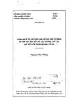 Công nghệ và vật liệu hàn điện xỉ, hàn tự động và hàn dây bột để chế tạo và phục hồi các chi tiết lớn trong ngành cơ khí