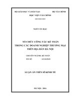 Tổ chức công tác kế toán trong các doanh nghiệp thương mại trên địa bàn Hà Nội