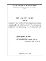 Tiểu luận xử lý tình huống giải quyết mâu thuẫn giữa các hộ kinh doanh tại chợ Kim Liên với chủ đầu tư xây dựng công trình chợ, trung tâm thương mại và văn phòng kim liên