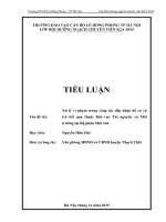 Tiểu luận xử lý vi phạm trong công tác tiếp nhận hồ sơ và trả kết quả thuộc lĩnh vực tài nguyên và môi trường tại bộ phận một cửa