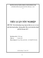 Tiểu luận xử lý tình huống trong công tác kiểm tra các cơ sở sản xuất, kinh doanh giống , thương phẩm thủy sản trên địa bàn thành phố hà nội năm 2015