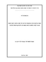 Phát huy dân chủ ở cấp xã trong xây dựng nhà nước pháp quyền xã hội chủ nghĩa ở Việt Nam hiện nay