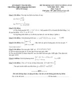 Đề thi khảo sát chất lượng lần 2 môn Toán lớp 10 trường THPT Thạch Thành 1, Thanh Hóa năm 2015  2016