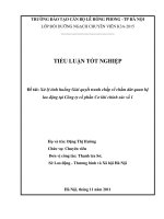 Tiểu luận xử lý tình huống giải quyết tranh chấp về chấm dứt quan hệ lao động tại công ty cổ phần cơ khí chính xác số 1