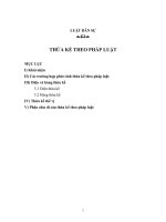 CÁC TRƯỜNG HỢP PHÁT SINH THỪA KẾ THEO PHÁP LUẬT