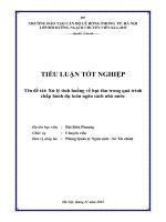 Tiểu luận xử lý tình huống về hụt thu trong quá trình chấp hành dự toán ngân sách nhà nƣớc