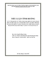 Tiểu luận tình huống thỏa thuận địa điểm xây dựng trạm biến áp 220KV mộ lao và nhánh rẽ tuyến cáp 220KV trên địa bàn quận hà đông, quận thanh xuân, triển khai lập quy hoạch tổng mặt bằng phục vụ đầu tư xây dựng dự 