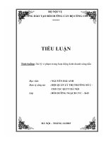 Tiểu luận Xử lý vi phạm đối với hoạt động tập kết, kinh doanh hàng nhập lậu, hàng hóa giả mạo nhãn hiệu tại kho hàng số 60B phố Gầm Cầu – Hoàn Kiếm – Hà Nội