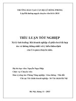 Tiểu luận ngạch chuyên viên xử lý tình huống khi doanh nghiệp cổ phần hoá bất hợp tác và không thống nhất với ý kiến thẩm định của cơ quan chuyên môn