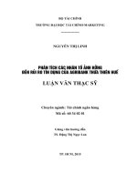 Phân tích các nhân tố ảnh hưởng đến rủi ro tín dụng của Agribank Thừa Thiên Huế