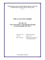 Tiểu luận xử lý tình huống về cấp kinh phí hoạt động cho doanh nghiệp nhà nước