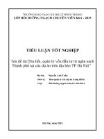 Tiểu luận tình huống thu hồi, quản lý vốn đầu tư từ ngân sách thành phố tại các dự án trên địa bàn TP hà nội 