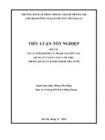 Tiểu luận xử lý tình huống vi phạm nguyên tắc quản lý và kỷ luật làm việc trong quản lý hành chính nhà nước