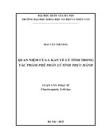 Quan niệm của I.Kant về lý tính trong tác phẩm Phê phán lý tính thực hành