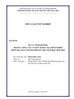 XỬ LÝ TÌNH HUỐNG TRONG CÔNG TÁC TUYỂN SINH VÀO LỚP 10 THPT TRÊN ĐỊA BÀN THÀNH PHỐ HÀ NỘI NĂM HỌC 2014-2015
