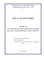Tiểu luận xử lý tình huống kinh doanh sản phẩm thủy sản không đảm bảo an toàn vệ sinh thực phẩm tại chợ cá yên sở năm 2015