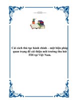 Cải cách thủ tục hành chính – một biện pháp quan trọng để cải thiện môi trường thu hút FDI tại Việt Nam