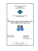 GIẢI QUYẾT TRANH CHẤP THƯƠNG MẠI BẰNG TRỌNG TÀI Ở VIỆT NAM