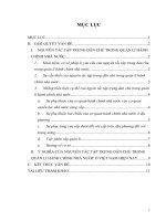 Ý NGHĨA CỦA NGUYÊN TẮC TẬP TRUNG DÂN CHỦ TRONG QUẢN LÍ HÀNH CHÍNH NHÀ NƯỚC Ở VIỆT NAM HIỆN NAY