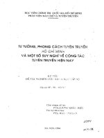 Tư tưởng, phong cách tuyên truyền hồ chí minh và một số suy nghĩ về công tác tuyên truyền hiện nay
