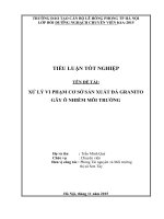 Tiểu luận tốt nghiệp xử lý vi phạm cơ sở sản xuất đá GRANITO gây ô nhiễm môi trường