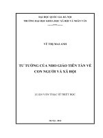 Tư tưởng của nho giáo tiên tần về con người và xã hội 