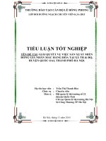 Tiểu luận xử lý tình huống giải quyết vụ việc sản xuất miến dong giả nhãn mác hàng hóa tại xã TH & ĐQ, huyện quốc oai, TP hà nội
