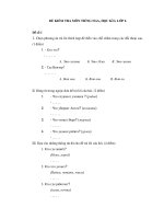 Đề thi lớp 6 học kì 1 môn tiếng nga đề số 1