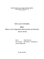 Tiểu luận kiểm tra, xử lý vi phạm hành chính trong lĩnh vực kinh doanh dịch vụ văn hóa 