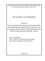 Tiểu luận tình huống xử lý giải quyết tình trạng xây dựng công trình siêu mỏng, siêu méo trong công tác tổ chức lập quy hoạch, liên quan đến các hộ dân hai bên tuyến đường sau khi mở đường trần phú   kim mã 